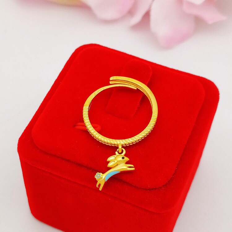 Happy Deer Blue ring, pink and blue two color selection