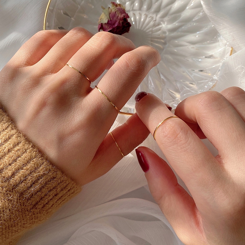 Ultra-fine ring women fashion personality does not fade gold slim vegan circle simple ins