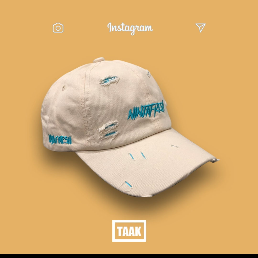 Fashion ins street wind hole baseball hat female spring summer shade male hundred student letter cap port wind 16