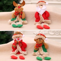 圣诞装饰品老人雪人鹿 圣诞礼物小挂件毛绒公仔圣诞树挂件用品27