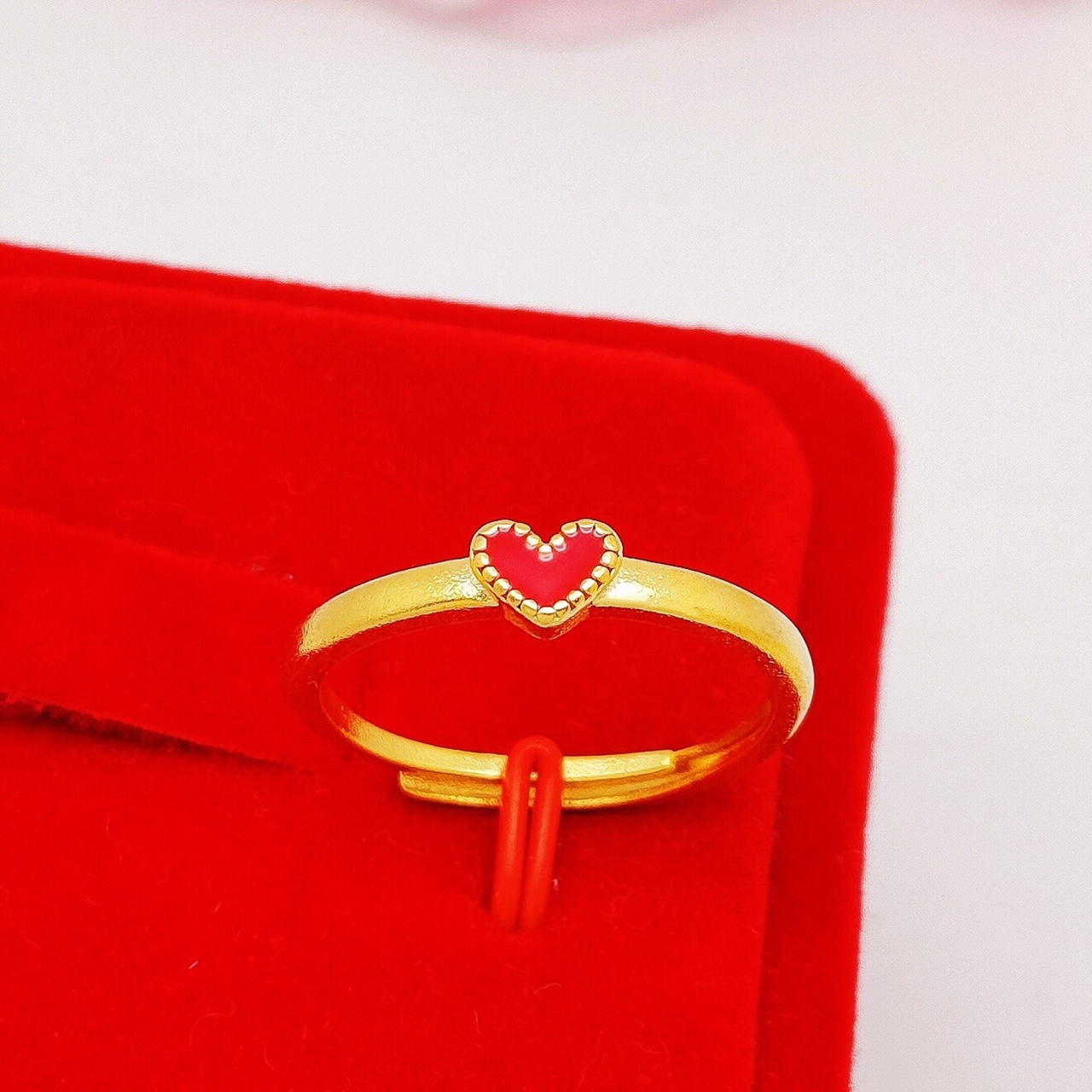 Little red heart ring