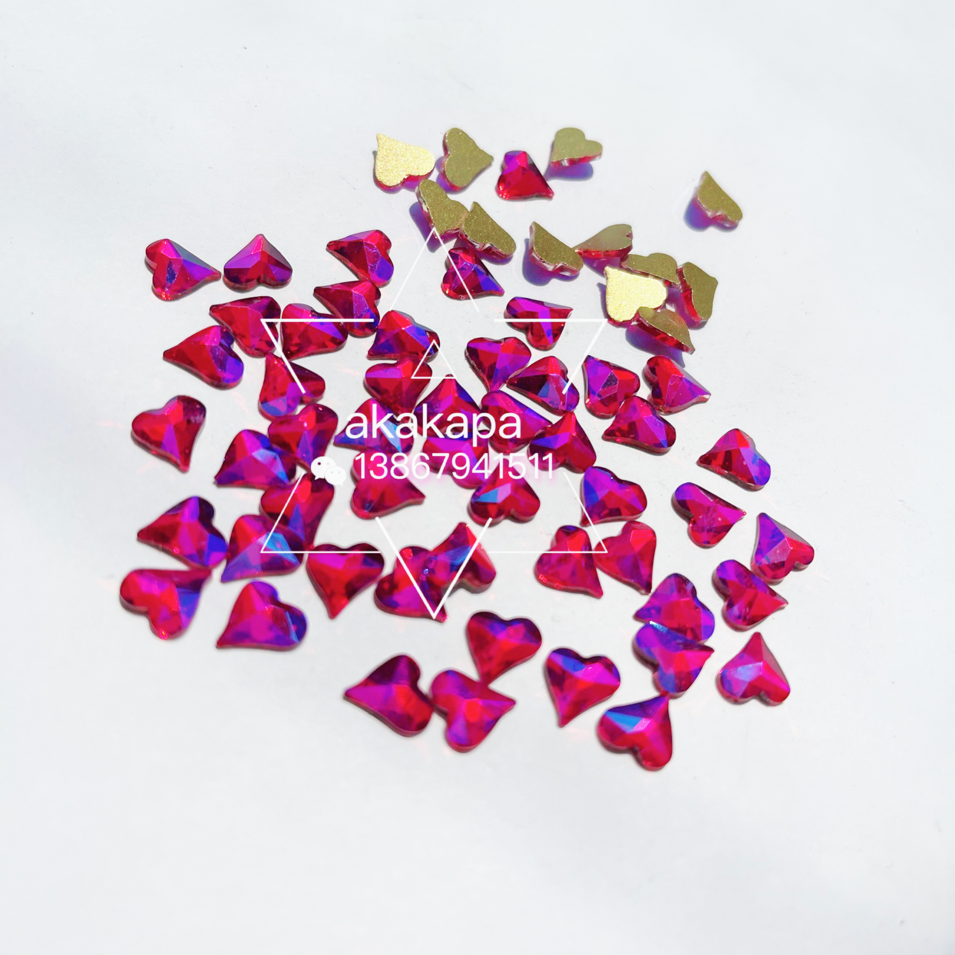 Shaped Drill Flat Bottom Drill Wedding Dress Drill Xiuhe Dress Sticky Hot Drill Big Red Ab details Picture