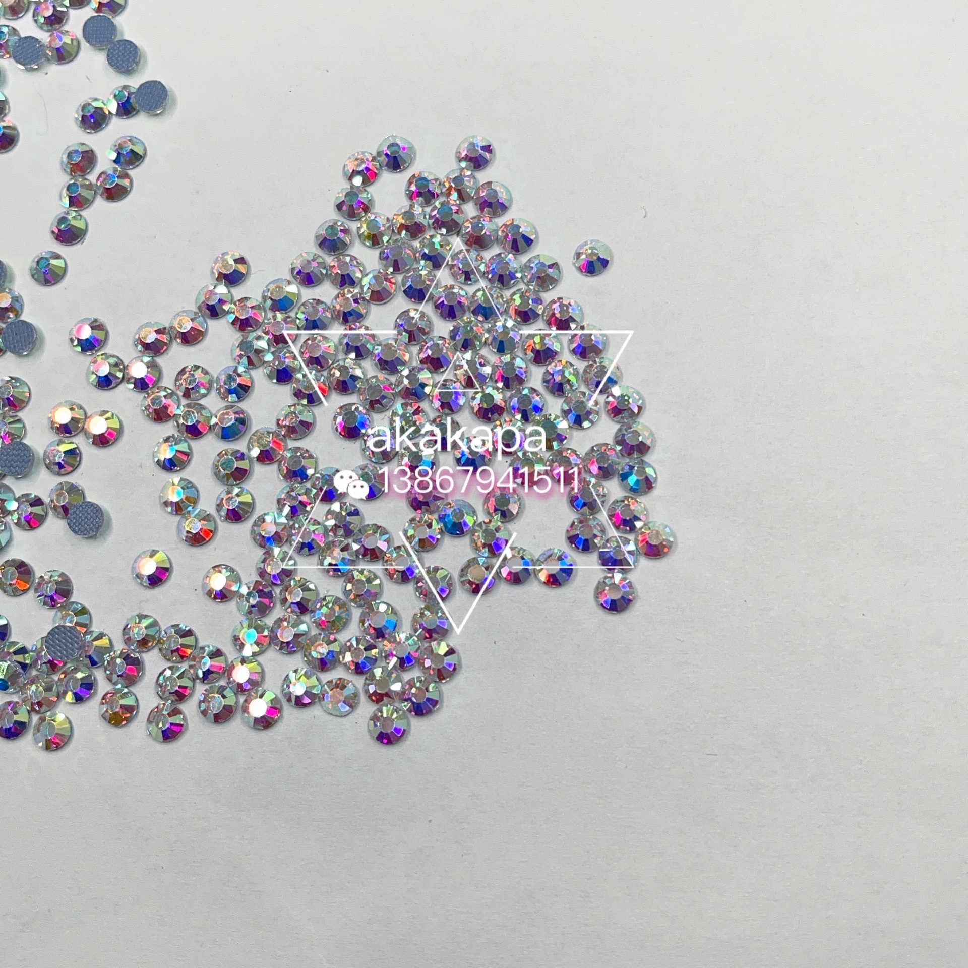 免洗胶加固胶 多切面钻平底钻 婚纱钻秀禾服粘烫钻白底实物图