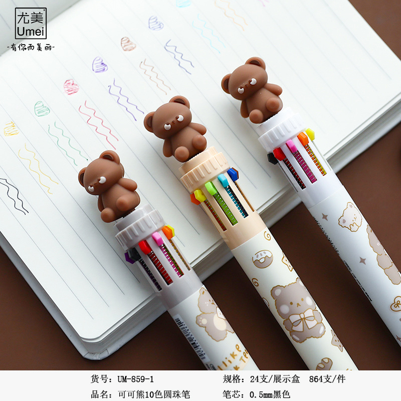 Um-859-1 Coco Bear 10-Color Ballpoint Pen Specification drawing