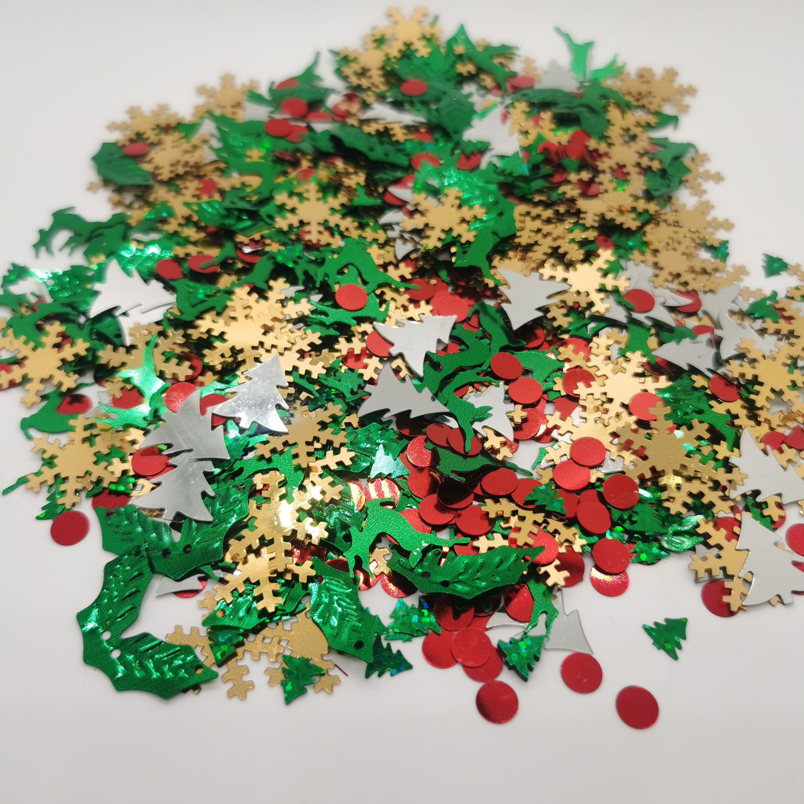 圣诞系列混色亮片厂家批发 DIY珠片镭射亮片 立体感3D五角星曲星图