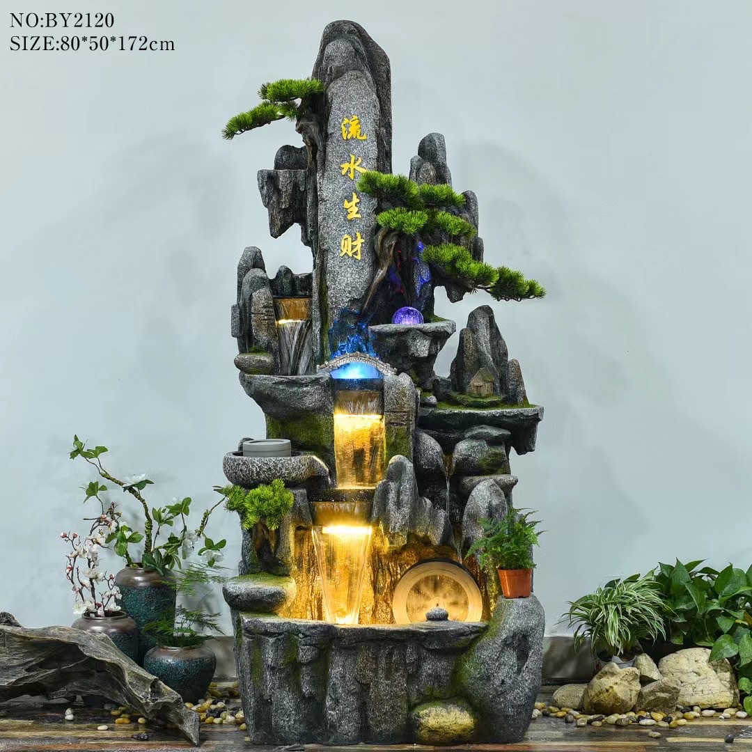 诸葛工艺庭院流水摆件阳台鱼池造景顶楼花园装饰布置景观鱼缸喷泉雾化加湿器爆款7279-90详情2