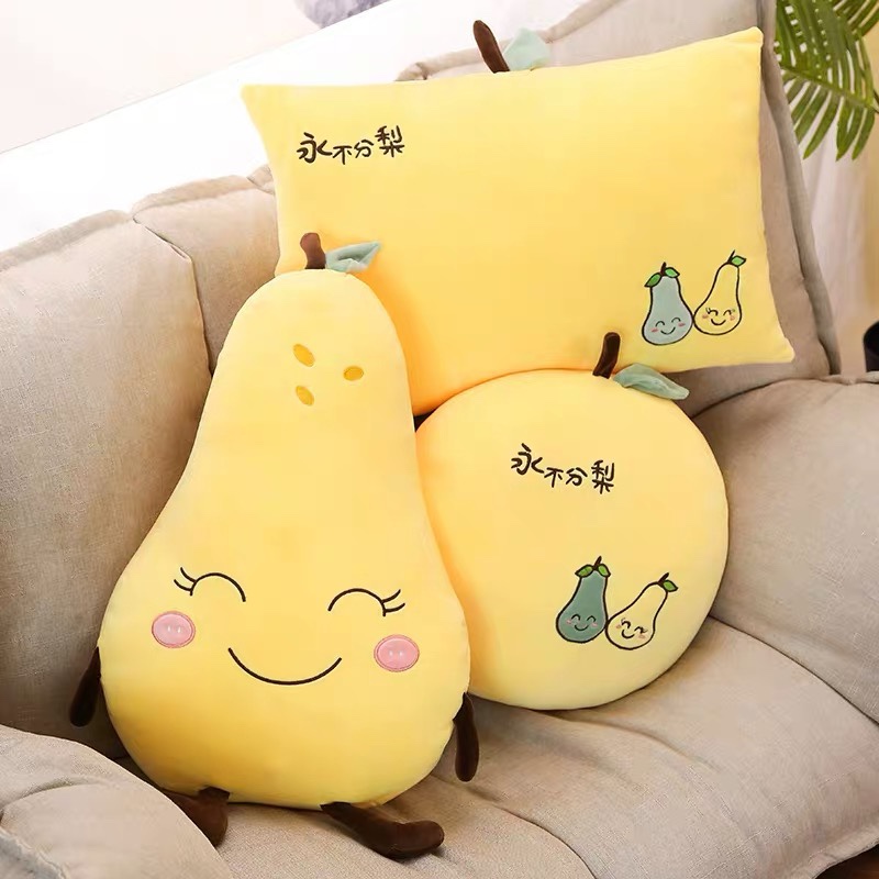 Net celebrity big pear doll fruit pillow pear plush toy sleep pillow round pillow fruit doll