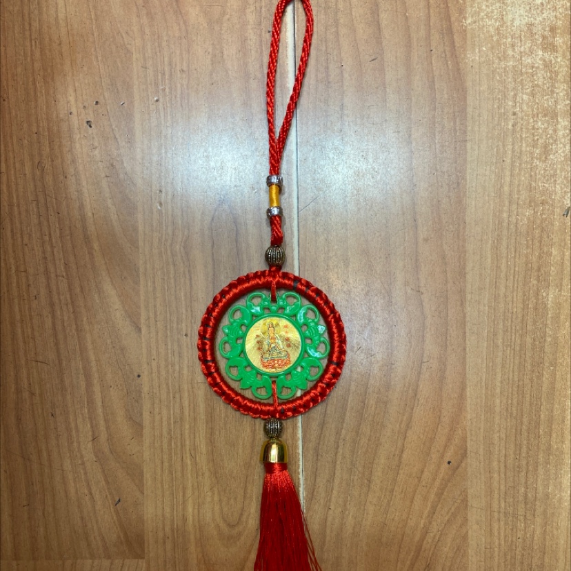 R Pendant ring green five blessings of Guanyin blessing