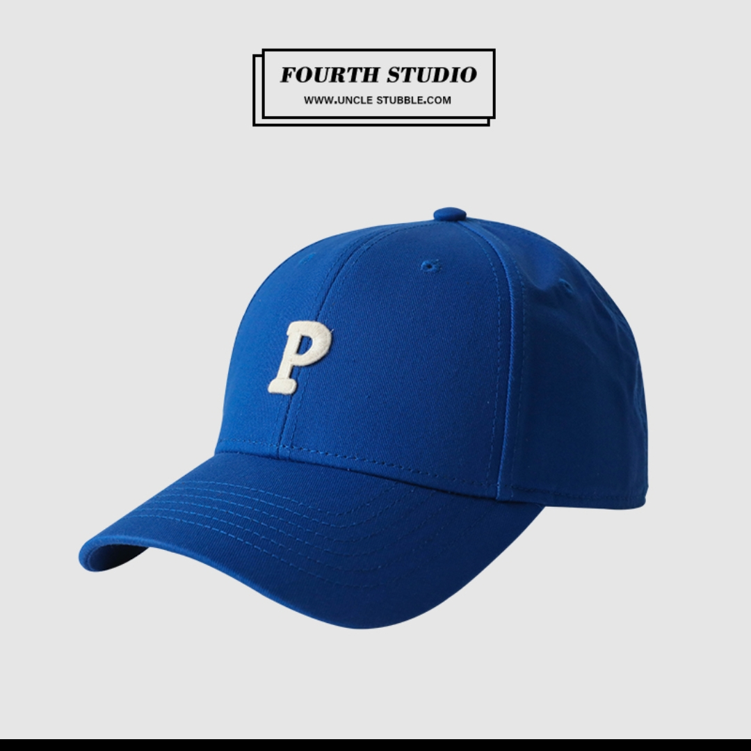 Stubble uncle letter P hard top baseball cap female Korean version of ins style casual all-top cap male sports cap 57