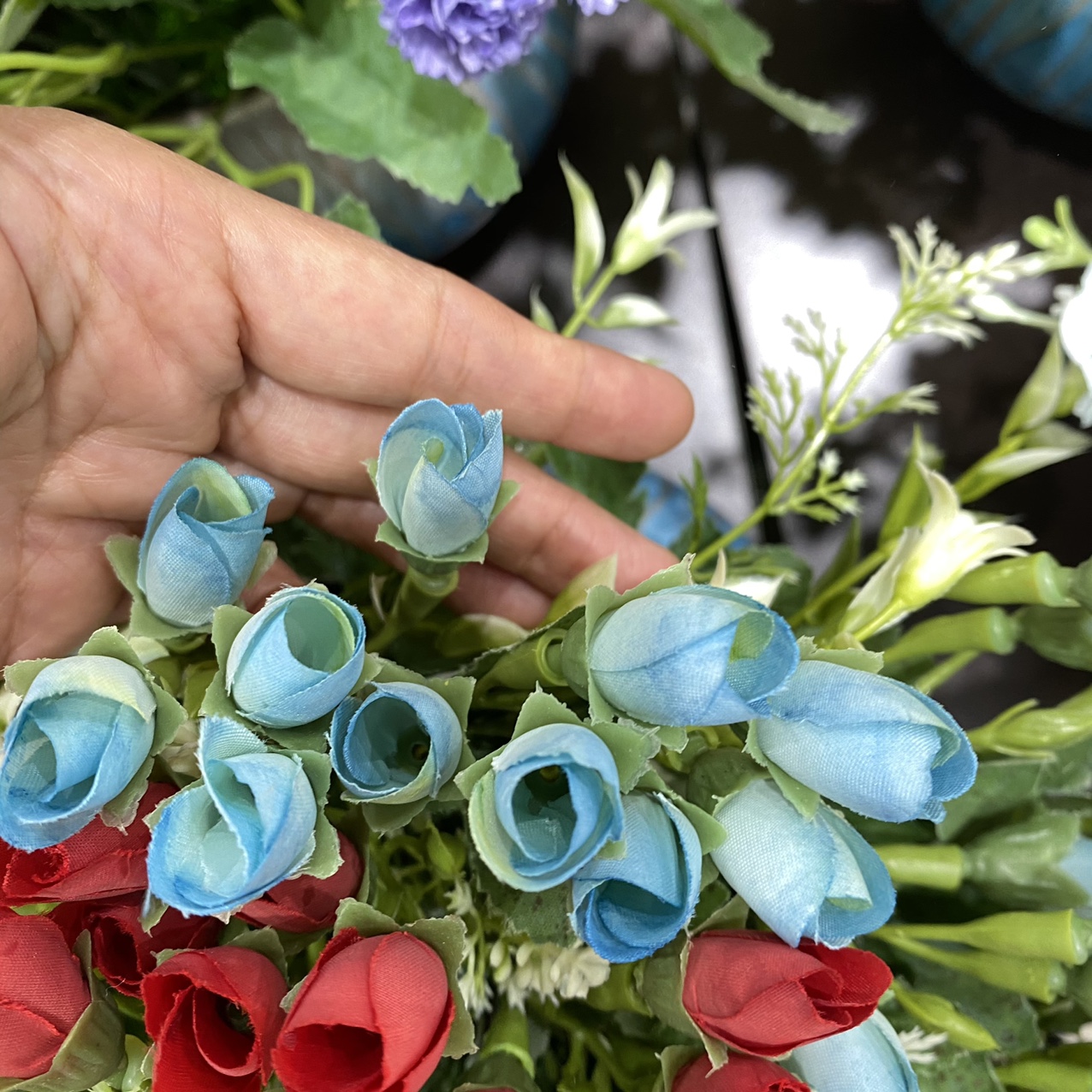 Blue pomegranate flowers