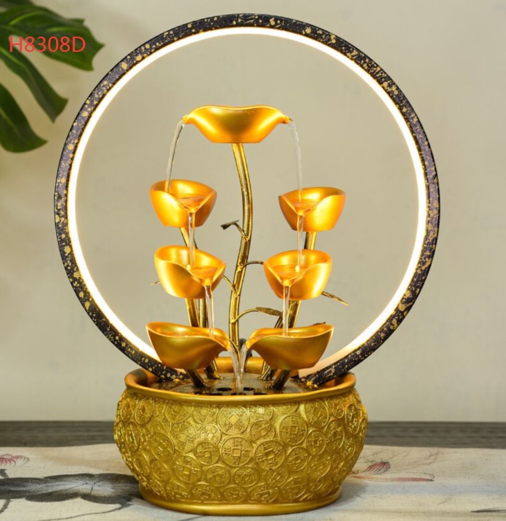 Desk, office, small bonsai, air humidification, Zhuge craft, courtyard water flow ornaments, balcony fish pond landscaping, rooftop garden decoration and arrangement, landscape fish tank fountain, atomization humidifier, bestseller, 7279-87 new China detail image 1