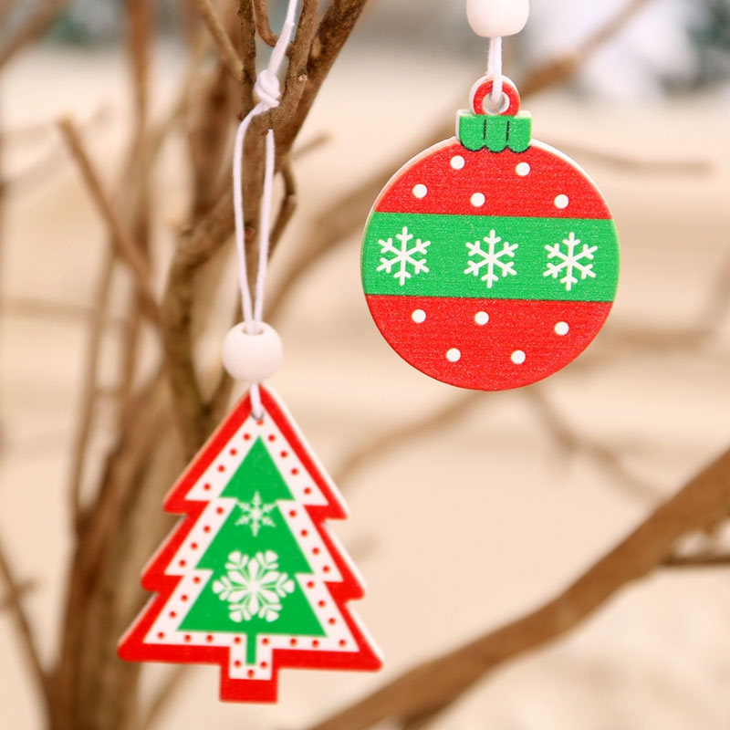 圣诞装饰品 圣诞节木质挂件儿童礼物圣诞树挂牌 场景装饰挂件2
