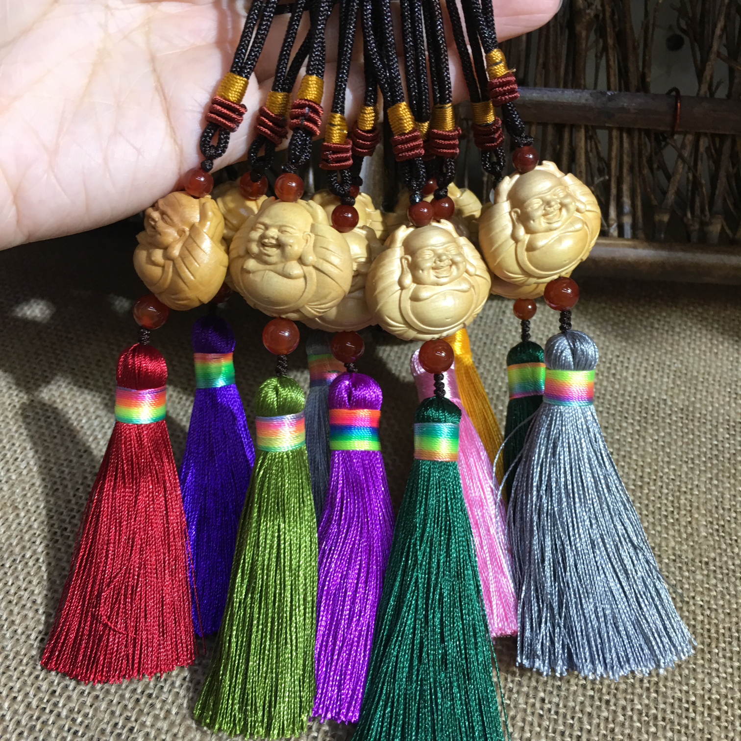 黄杨木元宝佛小挂件