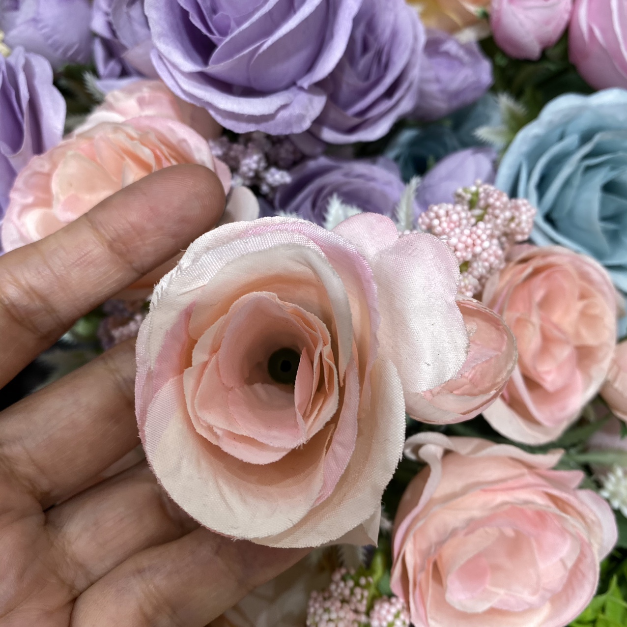 Little rose pink silk fabric