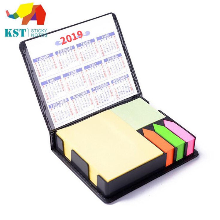 恺斯特黄纸荧光色彩色便签纸便签盒PU记事贴套装厂家批发