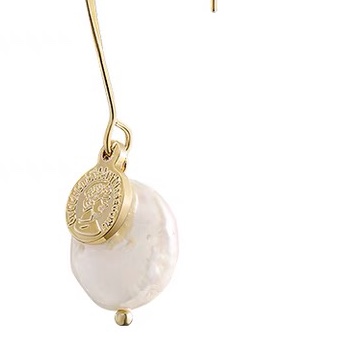 Thin stick earhook pearl earrings