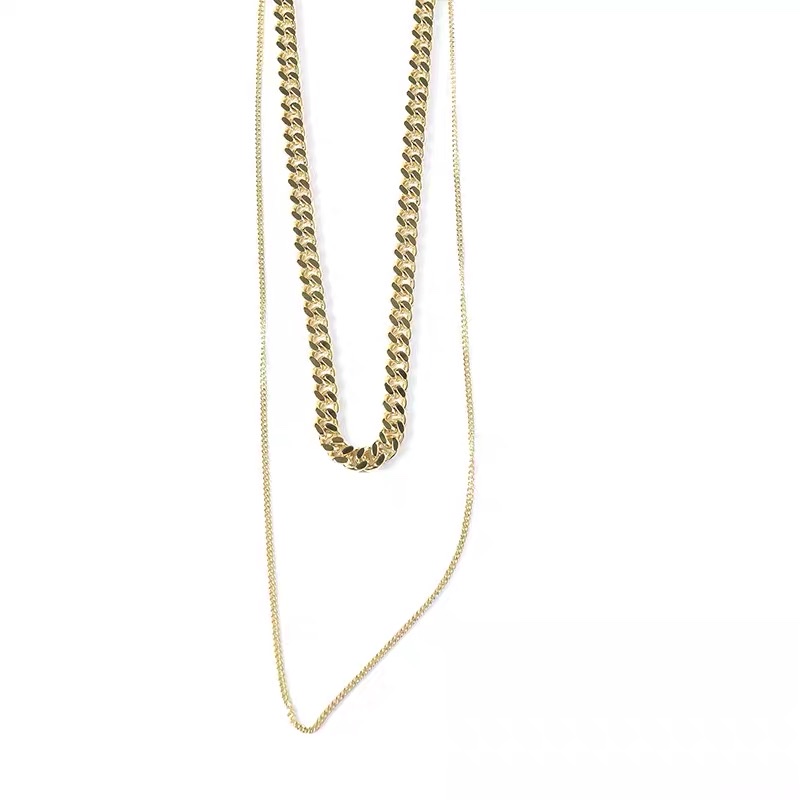Korean female Internet celebrity with double-layered necklaces, retro collarbone sweater chain, trendy and simple 2 Specification image