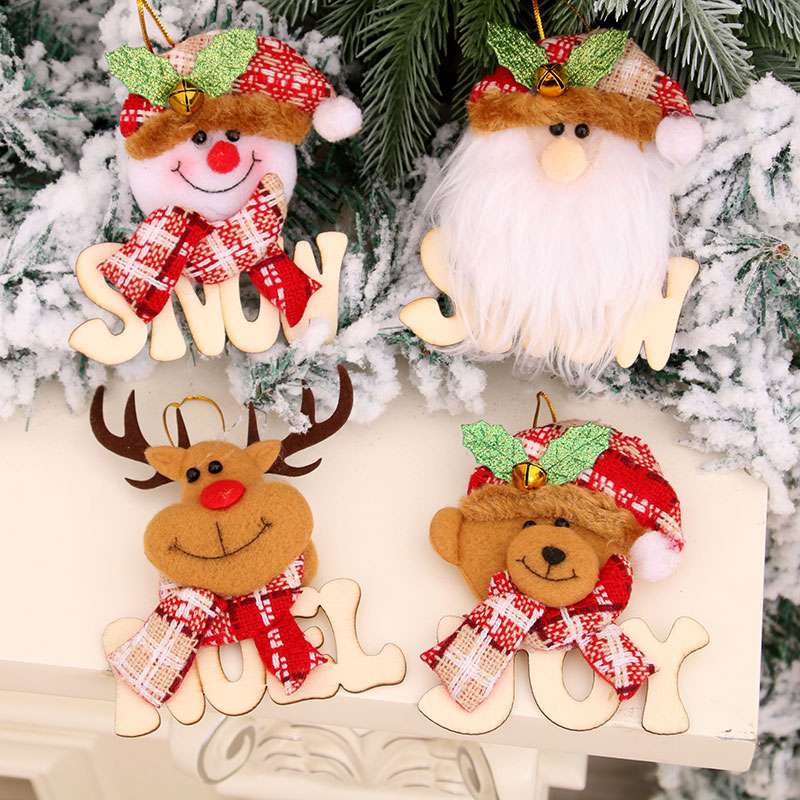 圣诞装饰品 圣诞节木质挂件儿童礼物圣诞树挂牌 场景装饰挂件30详情图2