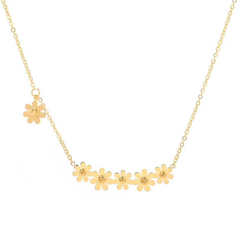 New niche and light luxury Daisy necklace for women, collarbone chain pendant 1, Jieya steel decoration Application Scenario
