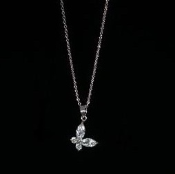Vintage classic environmental protection color collarbone chain necklace Copper micro-inset rose gold White gold 9031