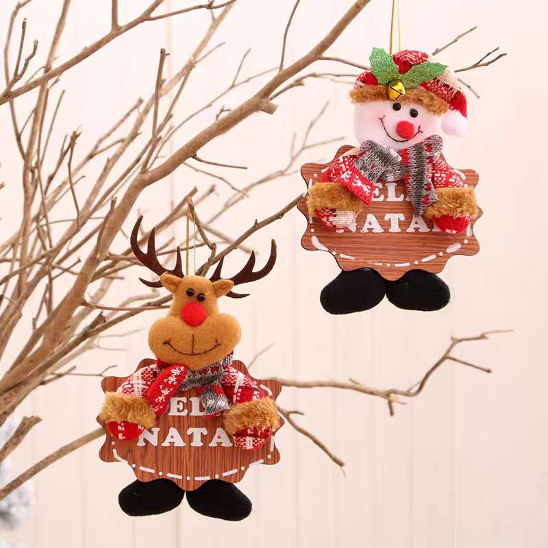 圣诞装饰品 圣诞节木质挂件儿童礼物圣诞树挂牌 场景装饰挂件45详情图4