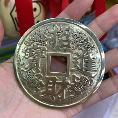 1099黄铜8厘米双鱼铜钱