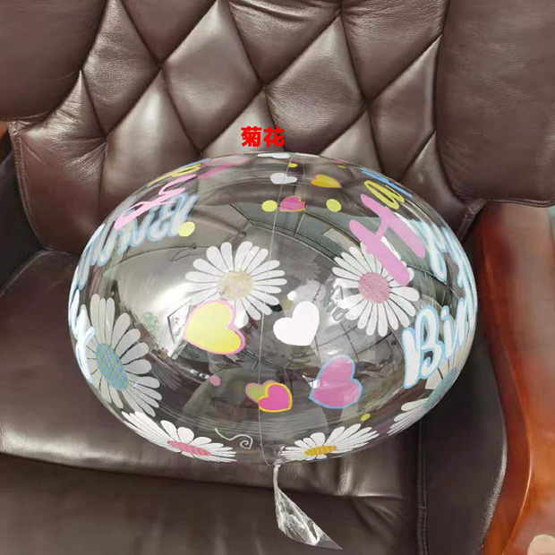 50 sets of 10-inch, 18-inch and 24-inch transparent bubble balls for ground promotion, decorated with balloons, rose bouquets and balloon prints Item Picture