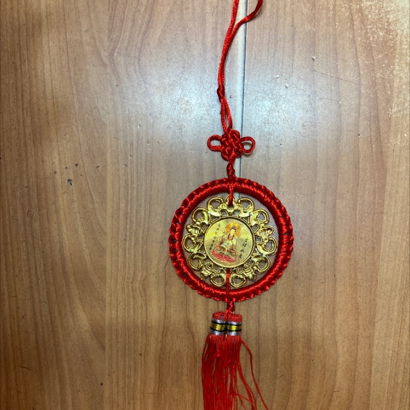 R red ring hanging gold five Fu Guanyin in and out of peace