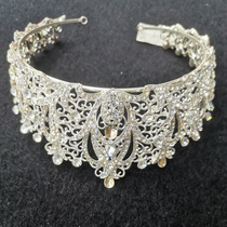 High-grade silver Big Crown Tiara Fairy Beauty girl Girl Hair accessories Atmospheric Princess Ice and Snow Female Crown Yi Li 05