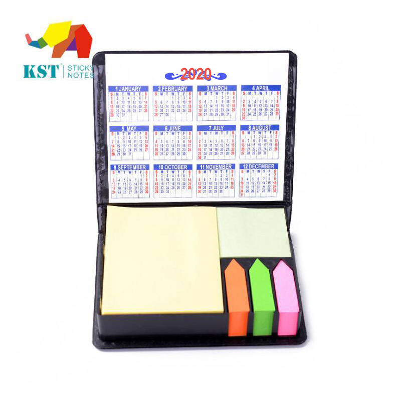 恺斯特黄纸荧光色彩色便签纸便签盒PU记事贴套装厂家批发产品图