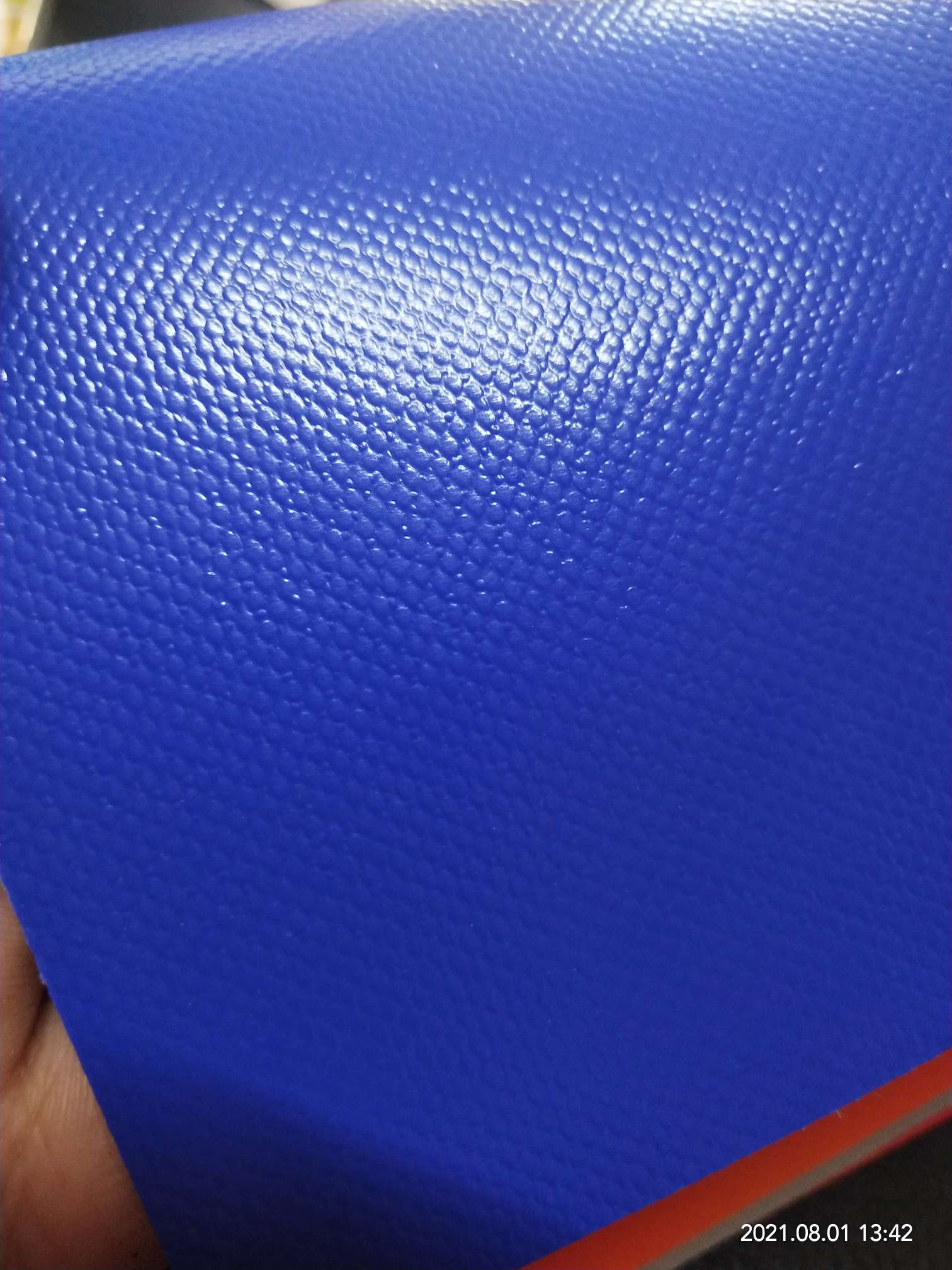 High-quality glossy dark blue PVC mesh fabric for luggage, various gymnastic MATS, and special fabrics for luggage bags detail image 8