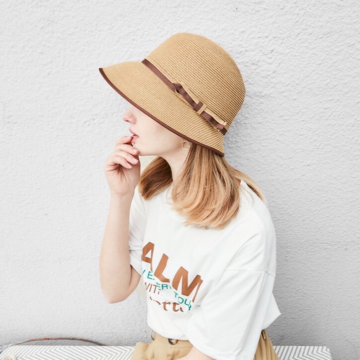 Kk Hat Broad Hat Industry Japanese Braid Braided Hat Ladies Folding Basin Hat Summer Fisherman Hat Straw Hat Ladies Outing Sun Block Hat Tide Specification drawing