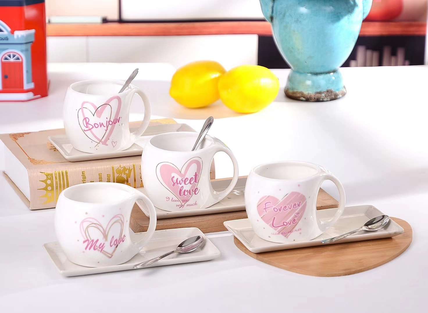 Buck Star Ceramic Cup Couple Cup Creative Personality Cup Coffee Cup Saucer Set High-End Tea Cup Set Specification drawing
