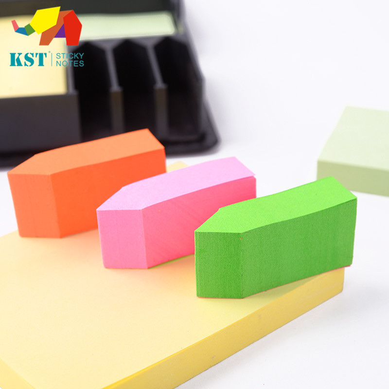 恺斯特黄纸荧光色彩色便签纸便签盒PU记事贴套装厂家批发白底实物图