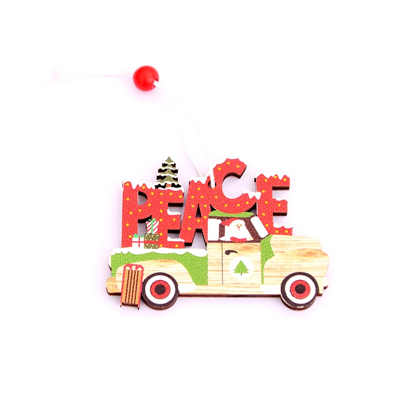 圣诞装饰品 圣诞节木质挂件儿童礼物圣诞树挂牌 场景装饰挂件93白底实物图