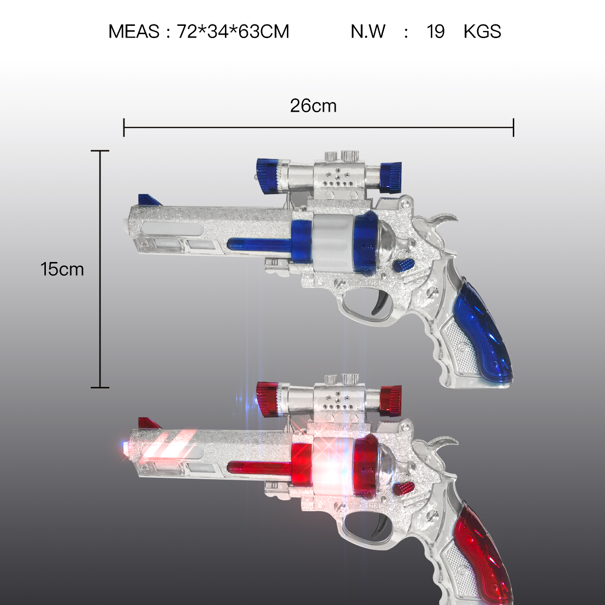 电镀喷漆闪光音乐枪168