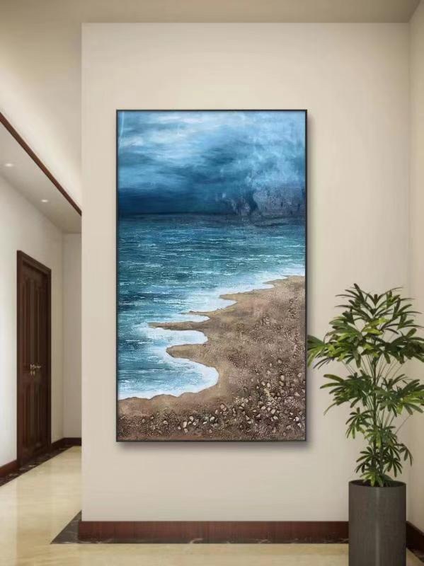 80X150(Excluding Frame) Oil Painting Hand Figurative School Beach details Picture