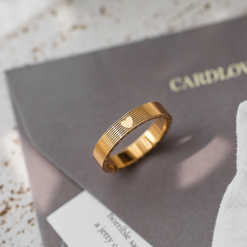 Niche design ins trendy gold love digital ring for women senior non-fading ring fashion