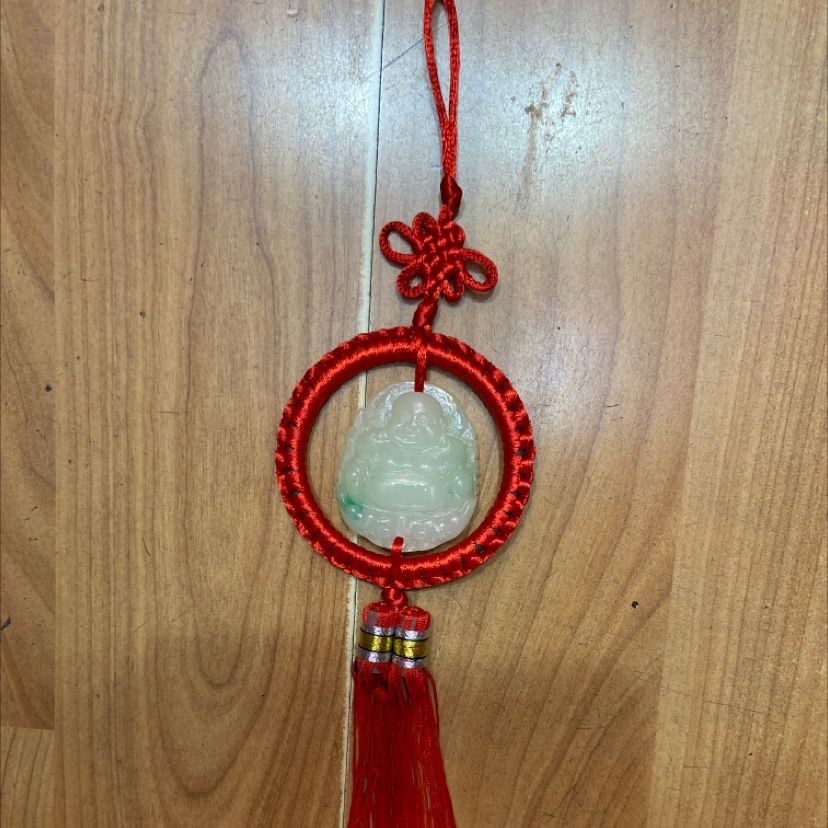 R small knot red circle hanging large jade laughing Buddha