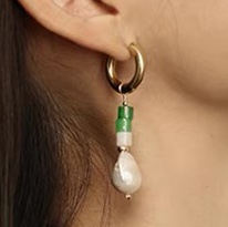 Earring hebillas tubo de vidrio pendientes de perlas