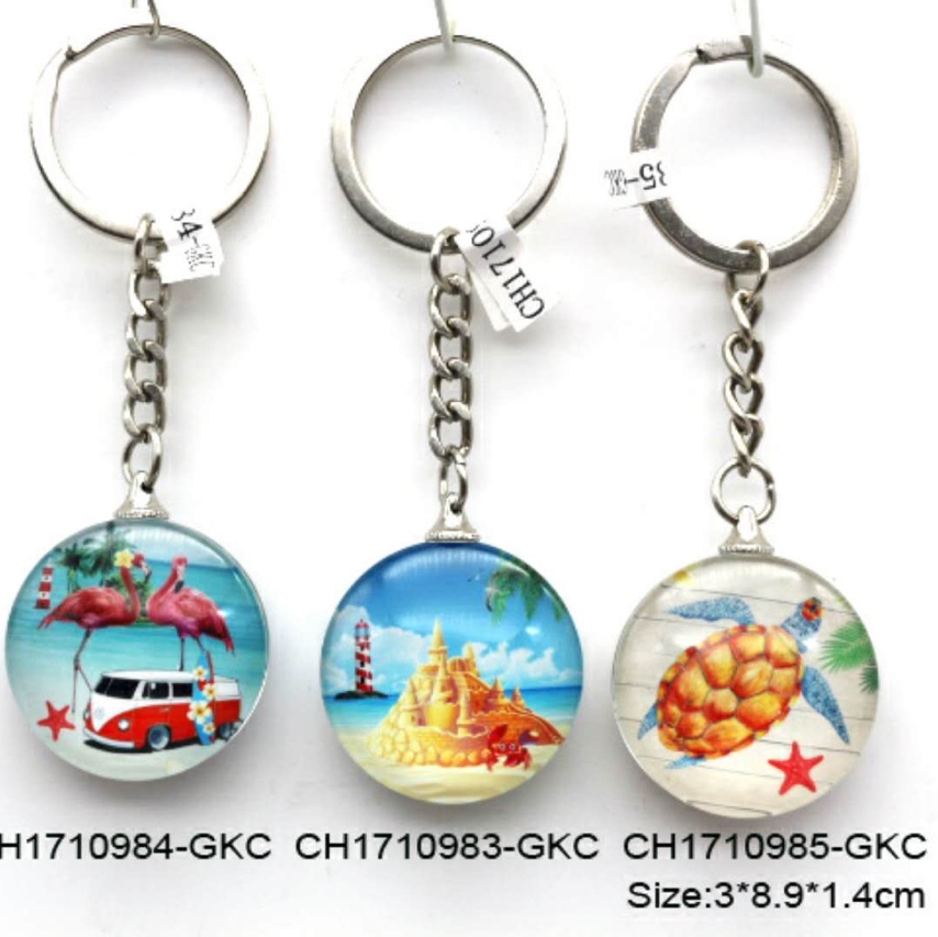 Paisaje de playa refrigerador stickers ins magnetic stickers personalidad creativo cristal llavero 0750 contra el viento
