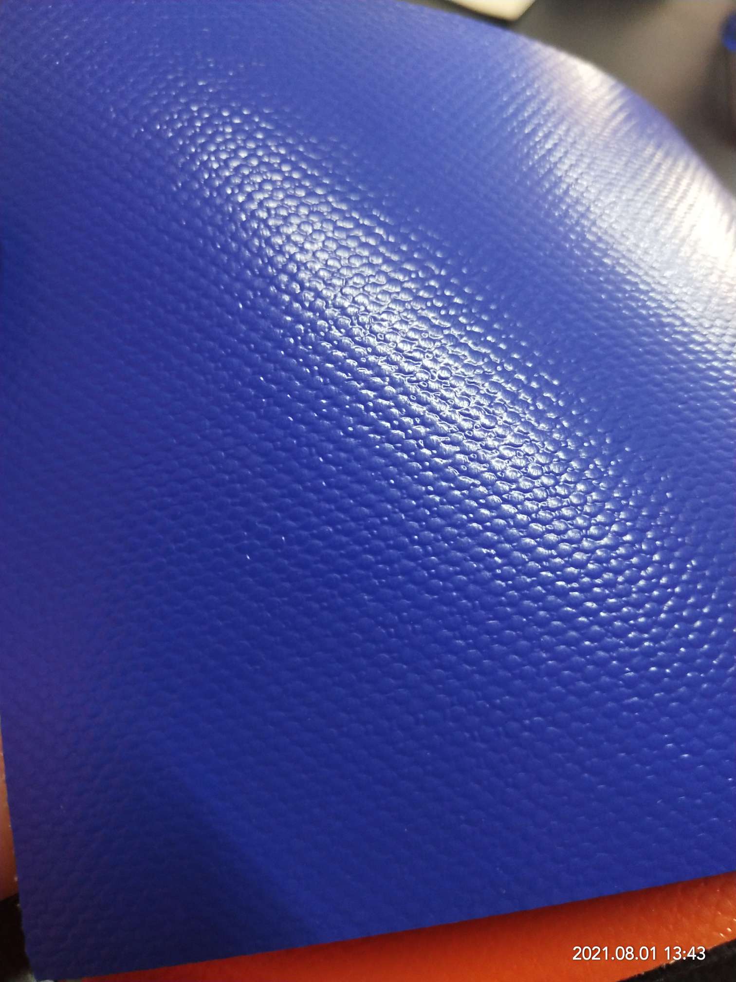 High-quality glossy dark blue PVC mesh fabric for luggage, various gymnastic MATS, and special fabrics for luggage bags detail image 6