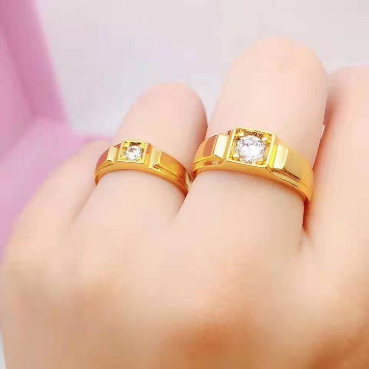 Square zircon couple ring