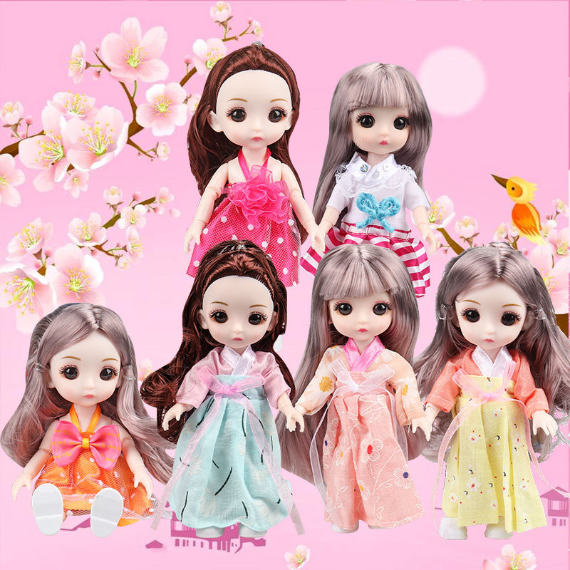 Cross-border 16 cm simulation mini doll Little Princess Bababa Pyi Girl figurine gift box toy set details Picture