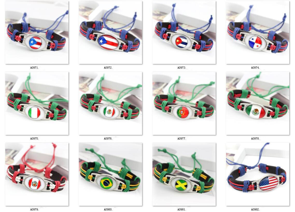 FLY286  32个美国NFL橄榄球队 牛皮编织伞绳求生手链 手镯 手环 bracelet详情图4