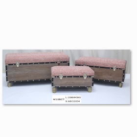 Three-piece linen stool thumbnail