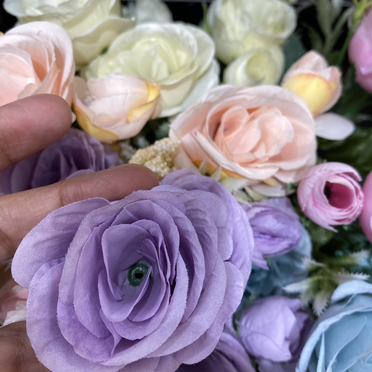 Silk cloth small rose purple