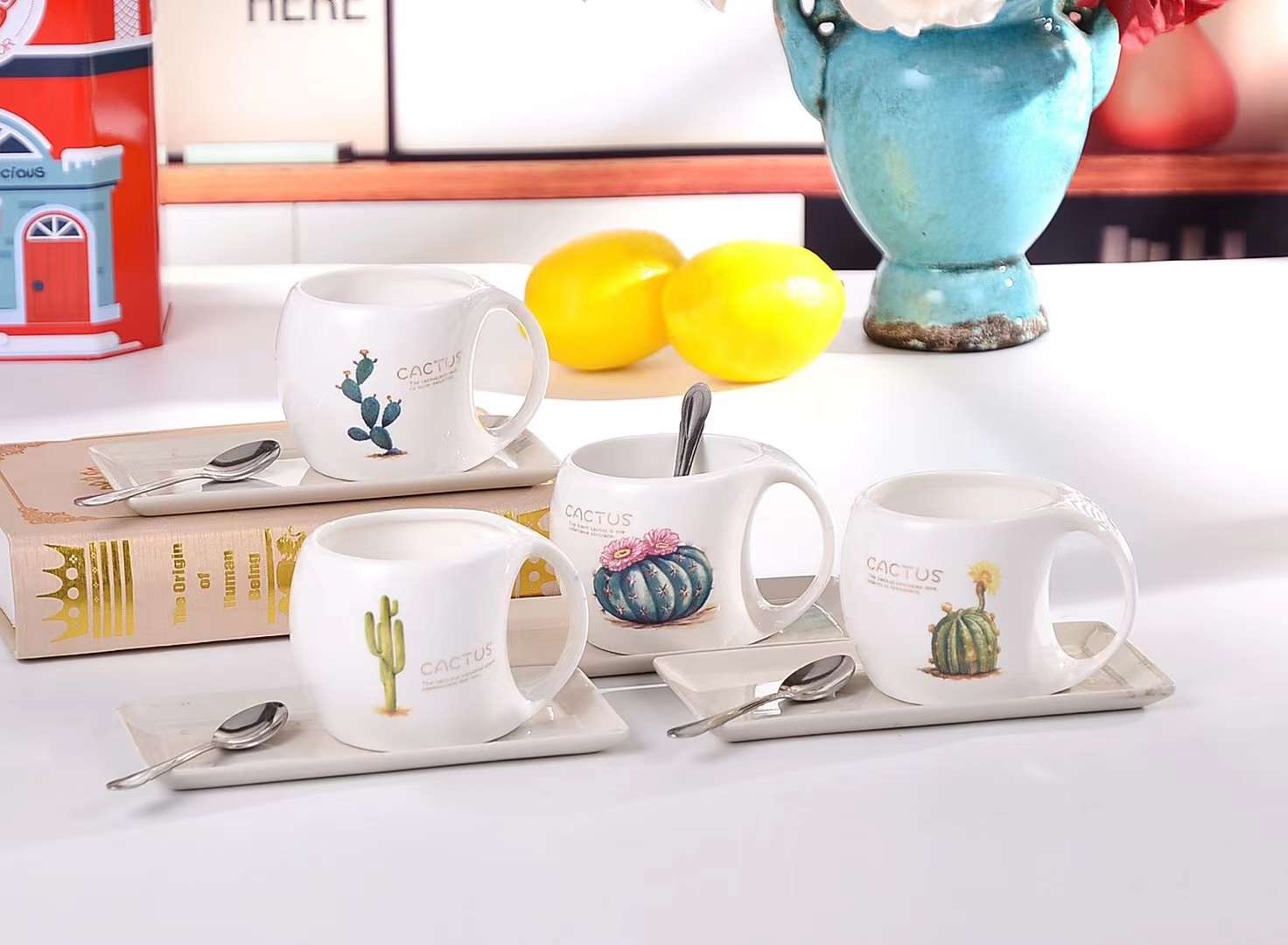 Buck Star Ceramic Cup Couple Cup Creative Personality Cup Coffee Cup Saucer Set High-End Tea Cup Set Application Scenario