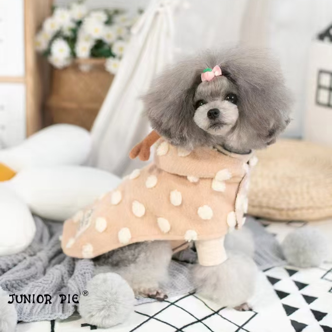 宠物用品！2021秋🍂冬❄️新品
麋鹿点点斗篷
浅粉 浅灰