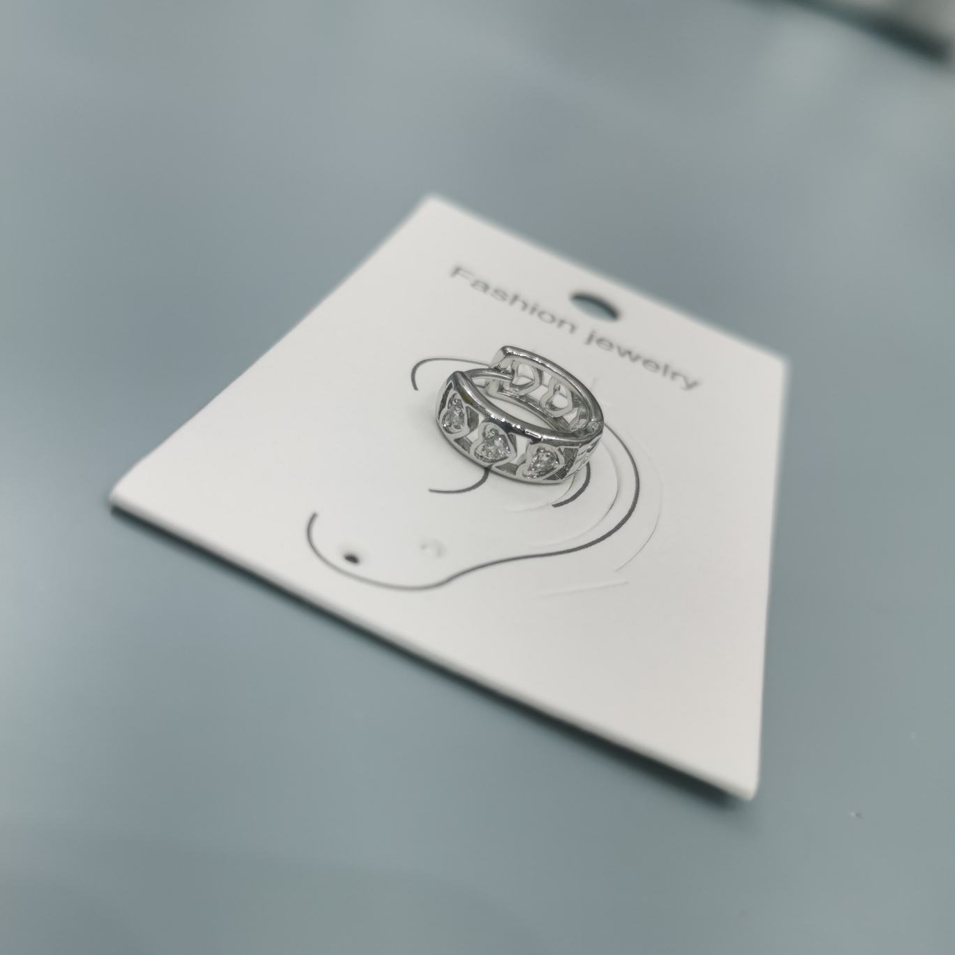 热门款流行饰品铜镀真金耳扣镶锆石